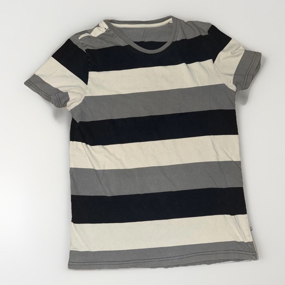Vintage Anchor Blue Stripped T-Shirt Small 18x25